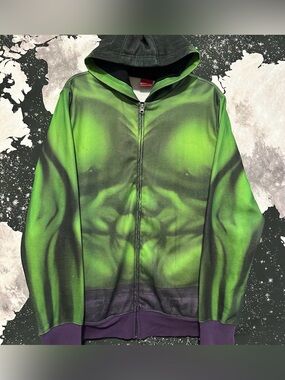 Marvel Comics Buff Hulk Costume Zip Up Hoodie
